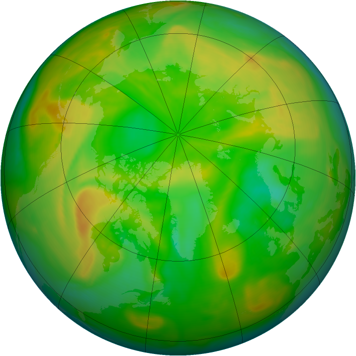 Arctic ozone map for 08 June 2007